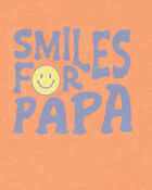 Baby 'Smiles For Papa' Sleeveless Bodysuit, image 2 of 3 slides