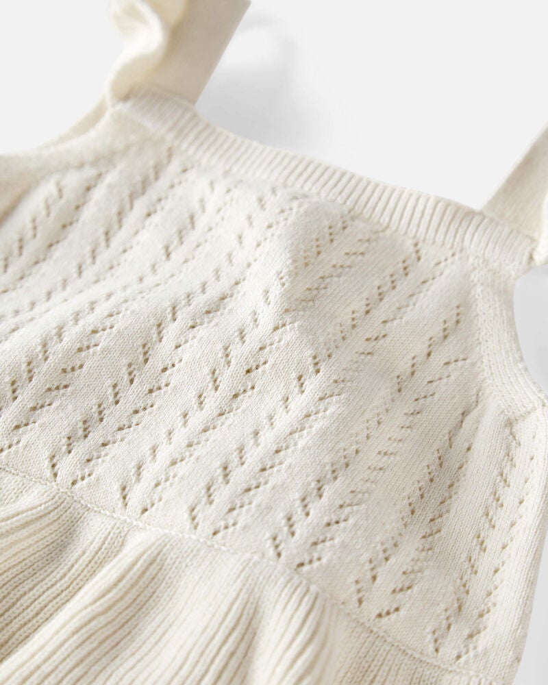 Baby Organic Cotton Pointelle Romper, image 2 of 5 slides