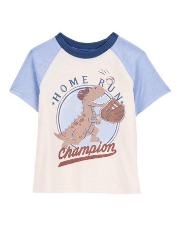 Baby Dinosaur Baseball Short-Sleeve Tee, 