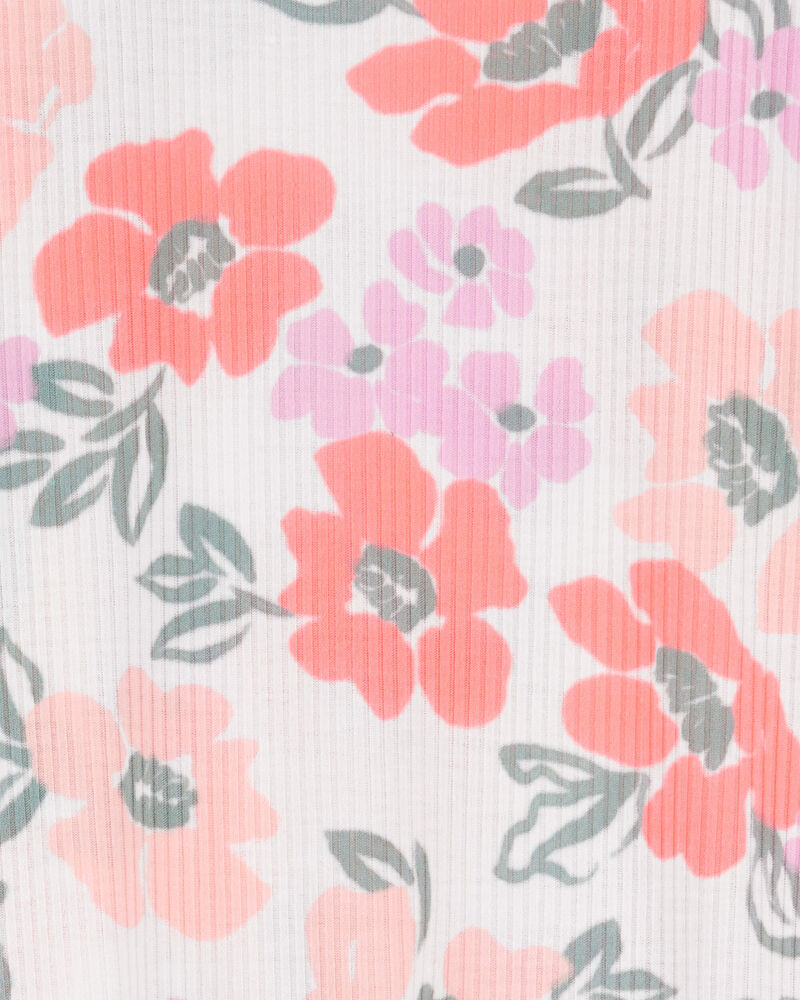 Girls 2-Piece Floral Loose Fit Pajamas, image 2 of 3 slides