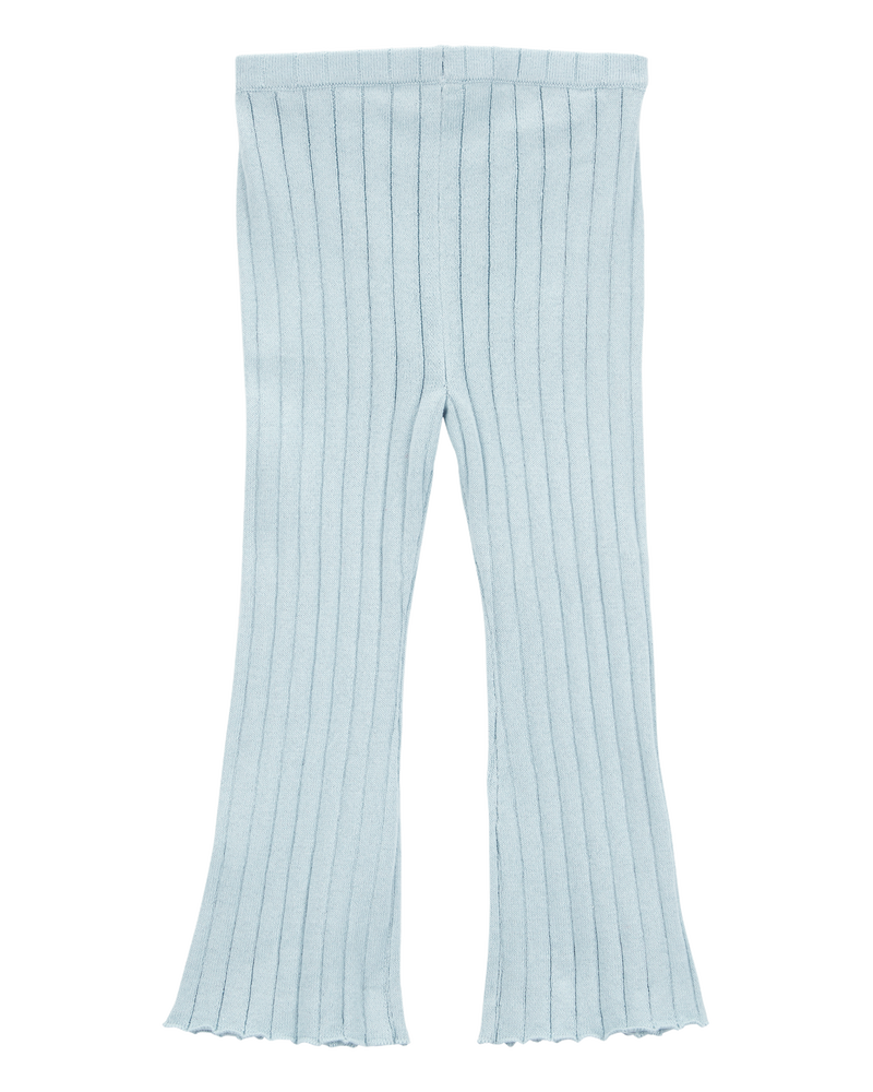 Baby Sweater Knit Pull-On Flare Pants - Blue, image 2 of 4 slides