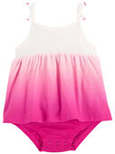 White/Pink - Baby Ombré Bodysuit Dress