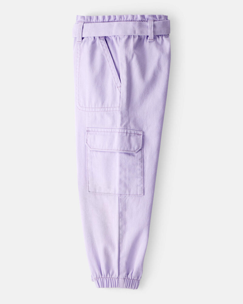 Toddler Girl Cotton Cargo Joggers - Purple, image 3 of 5 slides