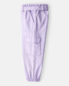 Toddler Girl Cotton Cargo Joggers - Purple, image 3 of 5 slides