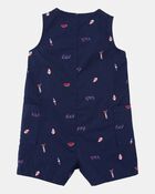 Baby 4th Of July Button-Down Romper, image 2 of 4 slides
