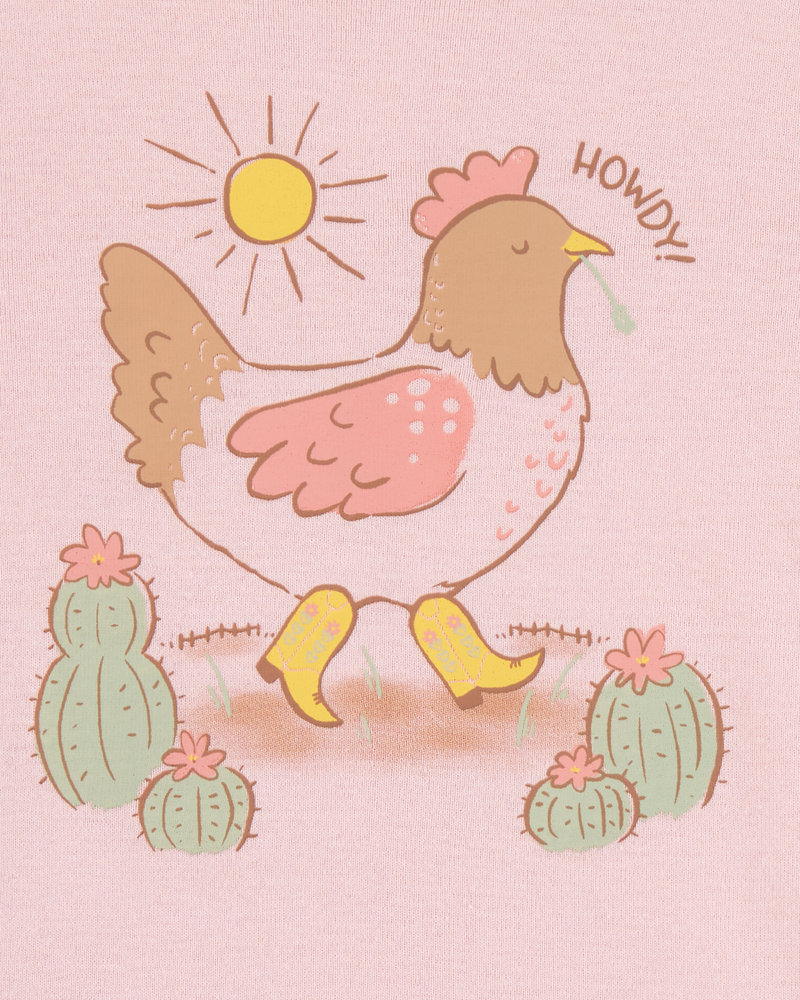 Baby 2-Piece Western Chicken 100% Snug Fit Cotton Pajamas - Pink, image 2 of 4 slides
