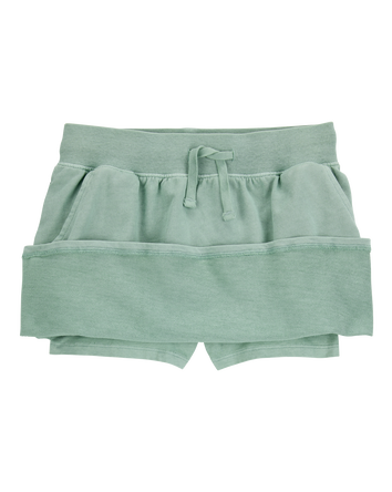 Kid Active Drawstring French Terry Skort - Green, 