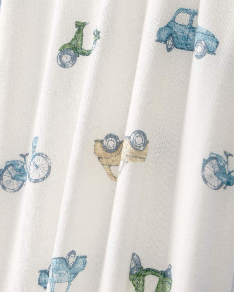 Baby Boy Car Print PurelySoft Footie 1-Piece Pajamas - Ivory, image 3 of 6 slides