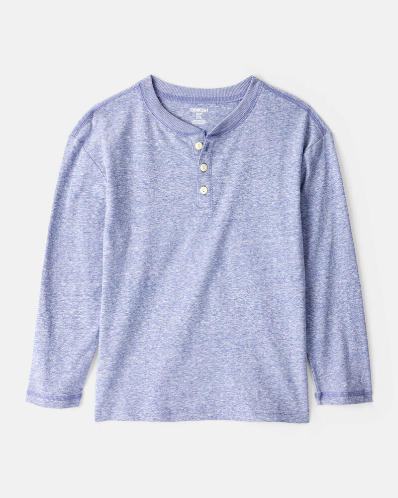 Boys Long-Sleeve Henley - Blue, image 1 of 3 slides