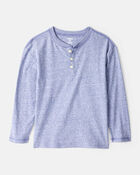 Boys Long-Sleeve Henley - Blue, image 1 of 3 slides
