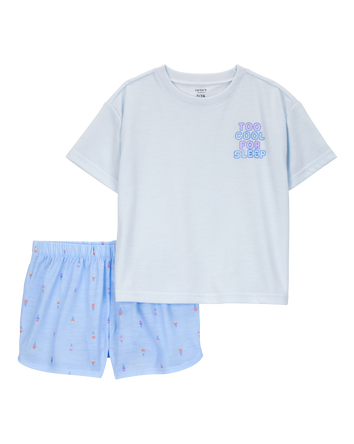 Kid Ice Cream Print Loose Fit 2-Piece Pajamas - Blue, 