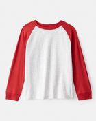 Boys Long-Sleeve Raglan Tee - White/Red, image 1 of 3 slides
