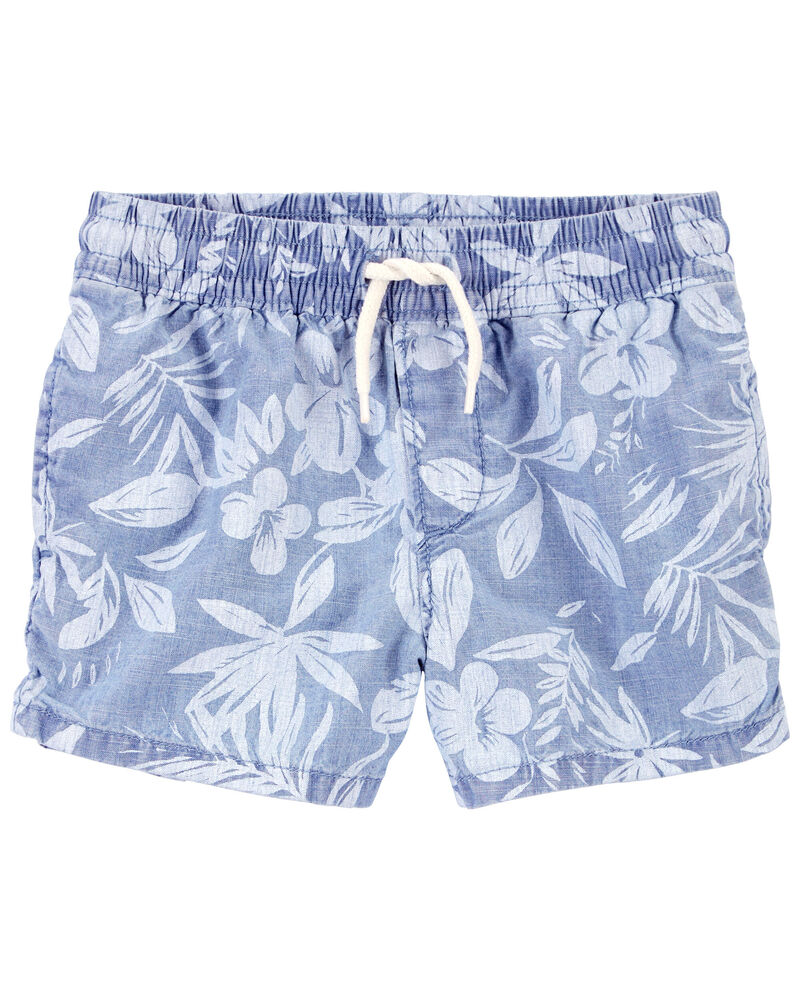 Baby Tropical Print Chambray Drawstring Shorts
, image 1 of 1 slides