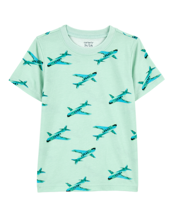 Baby 2-Piece Airplane Print Tee & French Terry Shorts Set, 