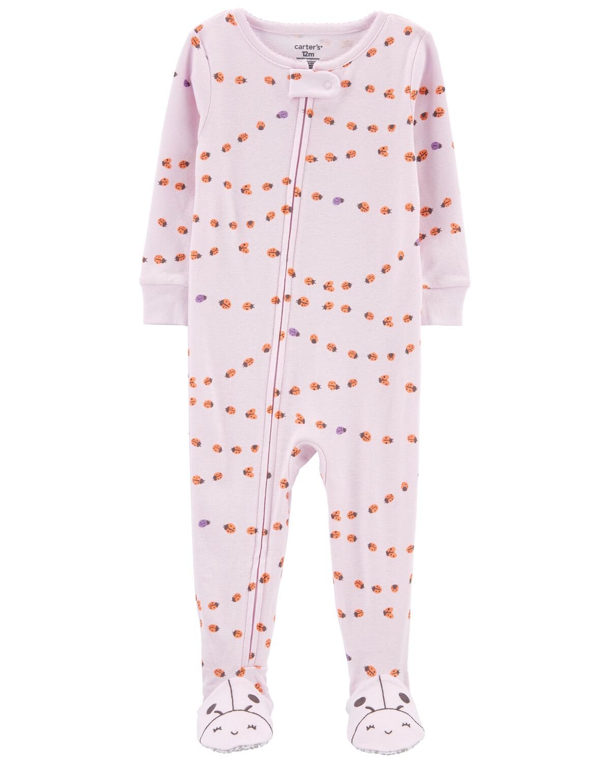 Purple Toddler 1Piece Ladybug 100 Snug Fit Cotton Footie Pajamas