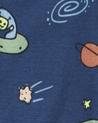 Baby Boy 1-Piece Space Print 100% Snug Fit Cotton Footie Pajamas, image 2 of 4 slides