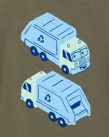Toddler Recycling Truck Graphic Tee - Olive, 