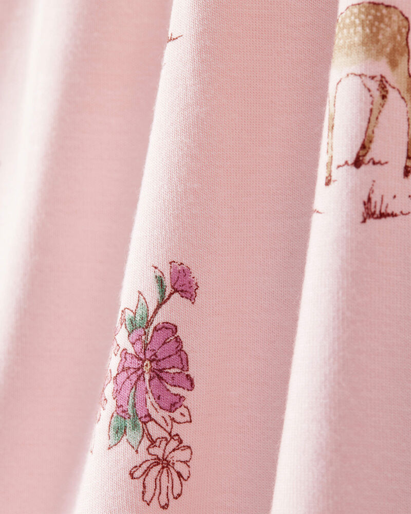 Baby Girl Deer & Floral Print PurelySoft Sleep & Play - Pink, image 6 of 8 slides