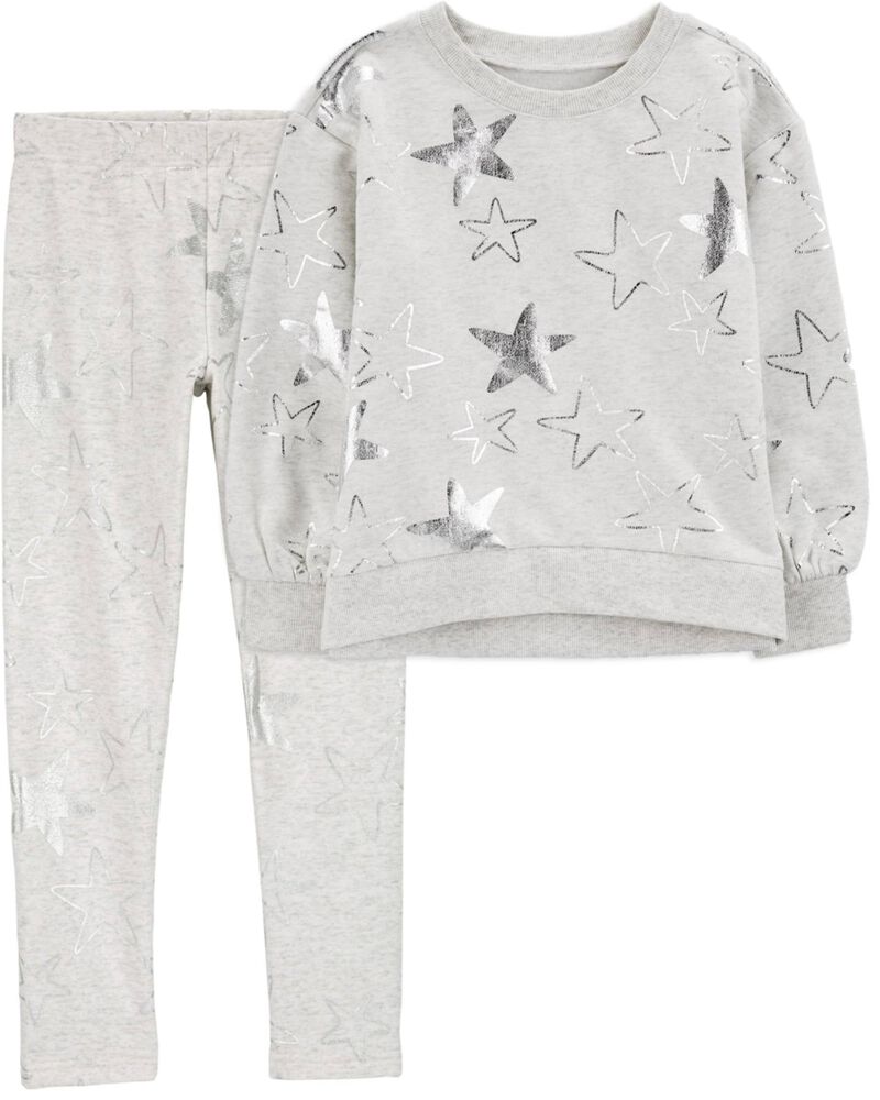 Kid 2-Piece Star Sweatshirt & Fleece Leggings Set, image 1 of 8 slides