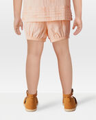 Toddler Seashell Pull-On Cotton Shorts - Coral, image 3 of 6 slides