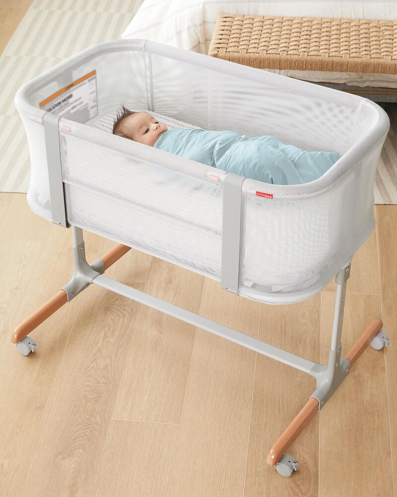 Cozy-Up 2-in-1 Bedside Sleeper & Bassinet Fitted Sheet - Grey Clouds, image 11 of 17 slides