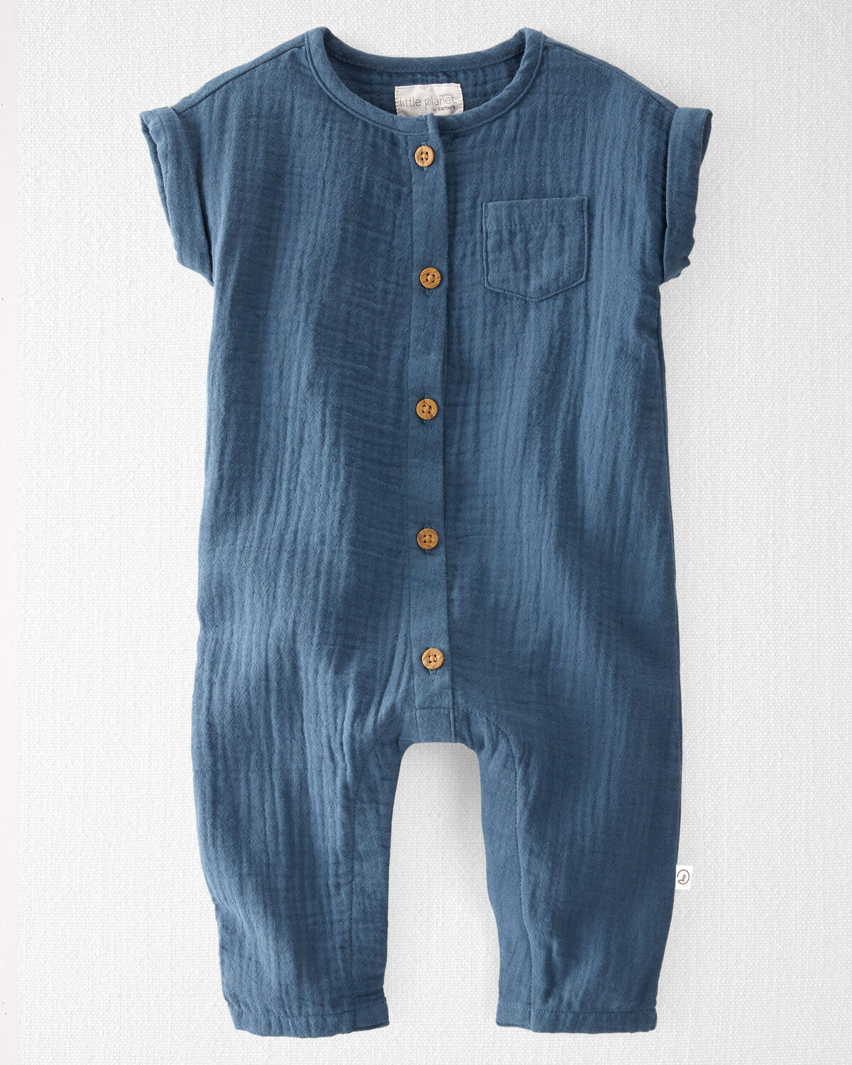 Teal Baby Organic Cotton Gauze Jumpsuit
