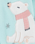 Baby Polar Bear Fleece Zip-Up Footie Sleep & Play Pajamas, image 2 of 5 slides