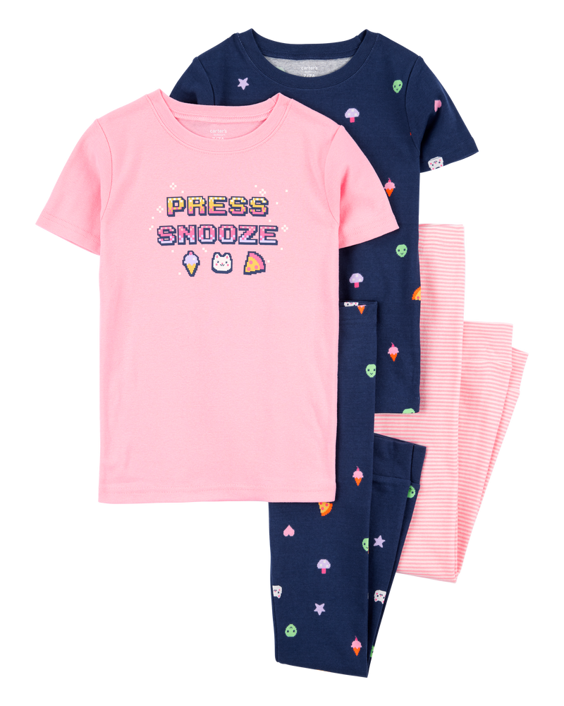 Kid 4-Piece Gamer Cotton Pajamas, image 1 of 4 slides