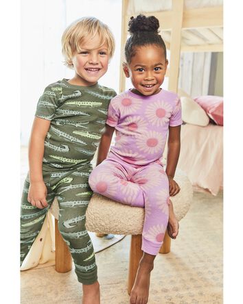 Toddler 4-Piece Rugby Stripe 100% Snug Fit Cotton Pajamas, 