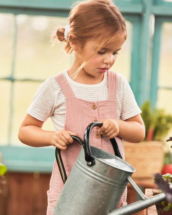 Rose Toddler Organic Cotton Gauze Overalls