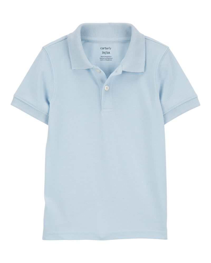 Toddler Ribbed Collar Polo Shirt, image 1 of 3 slides