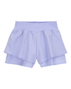 Kid 2-Piece Floral Active Twist Tank & Flowy Layered Flip Short Set - Purple/Blue, image 6 of 8 slides