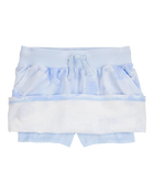Kid Drawstring Cloud Dye French Terry Skort - Blue, image 2 of 4 slides