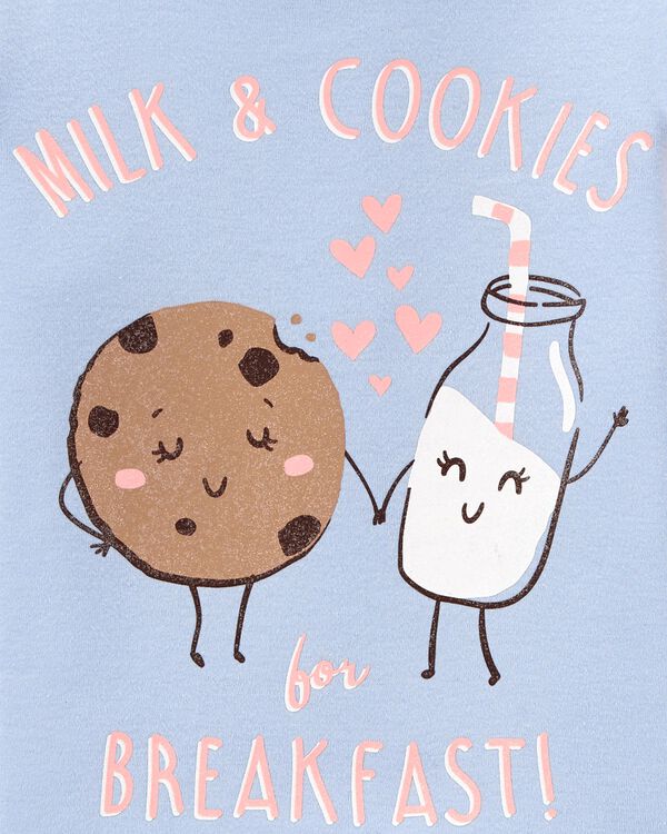 Pink Toddler 4Piece Milk and Cookies Pajama Set