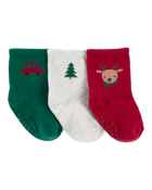 Baby 3-Pack Holiday Booties, image 1 of 2 slides