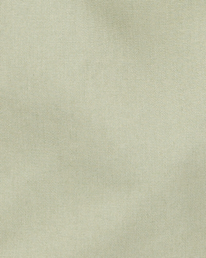 Baby Girl Sleeveless Canvas Romper - Olive, image 2 of 3 slides