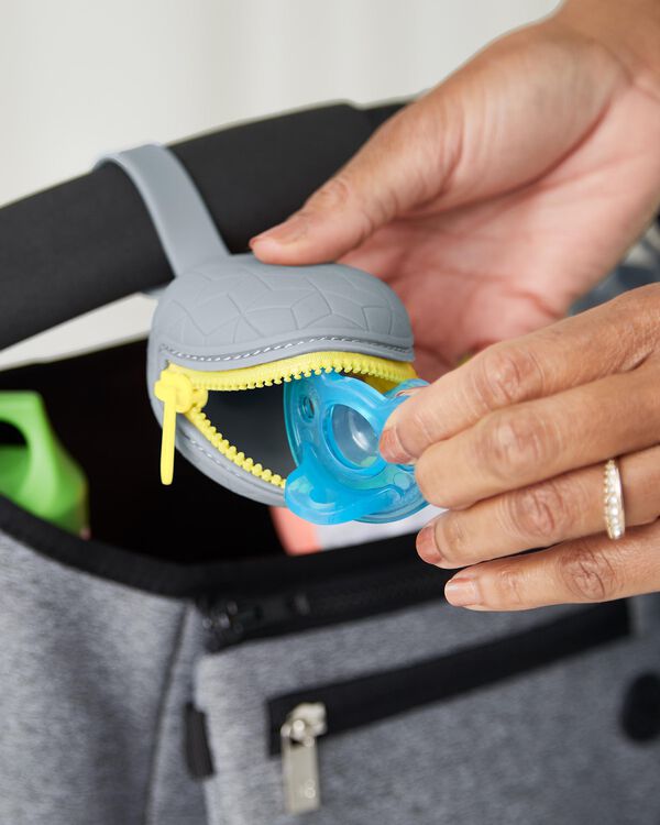 Gray Grab & Go Silicone Pacifier Holder