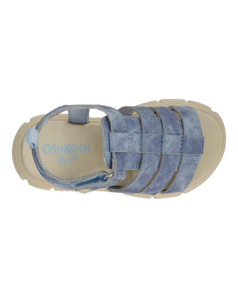 Toddler Strappy Denim Sandals - Blue, image 4 of 7 slides