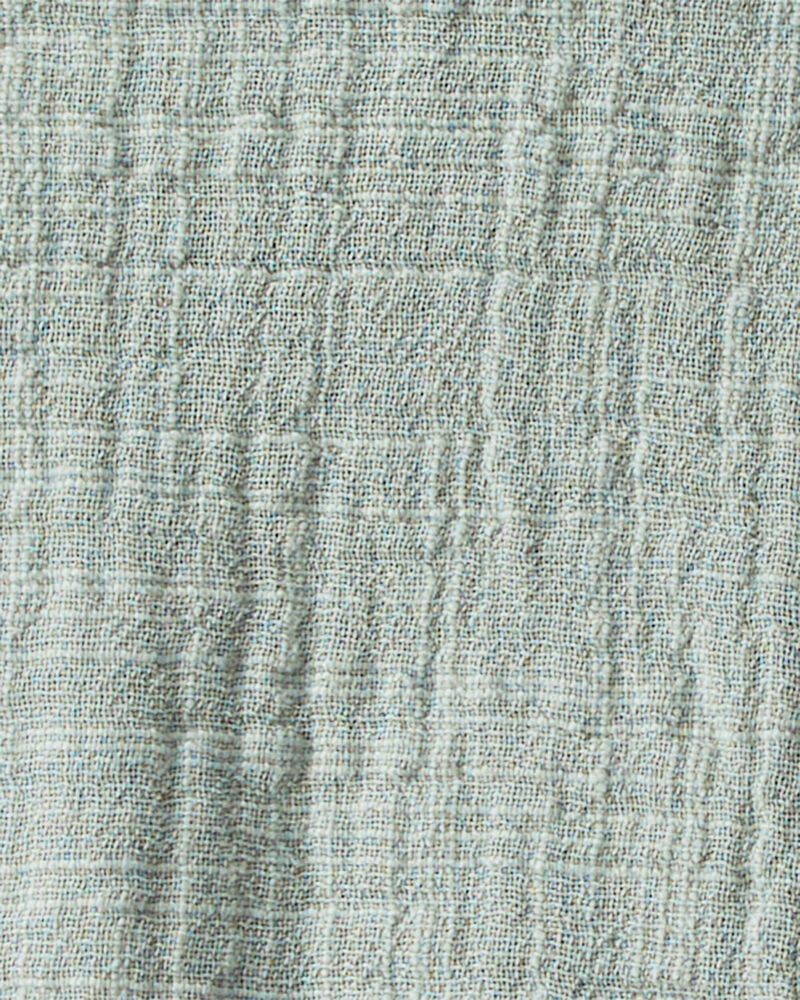 Baby Organic Cotton Textured Gauze Overalls in Sage Pond, image 2 of 5 slides