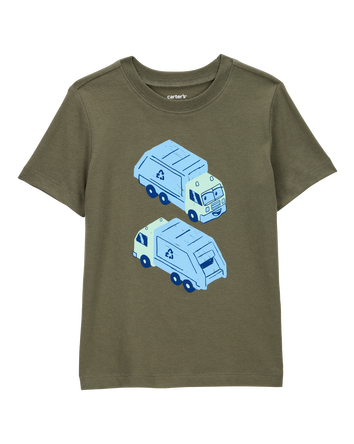 Toddler Recycling Truck Graphic Tee - Olive, 