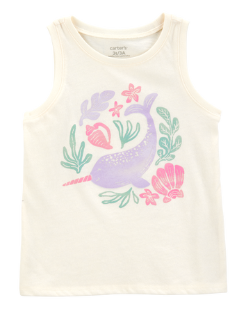 Toddler Narwhal Muscle Tank - Ivory, 