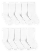 Toddler 10-Pack Scallop Crew Socks, image 1 of 2 slides