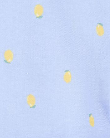 Kid Lemon Print Loose Fit 2-Piece Pajamas - Blue, 