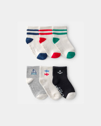Toddler Boy 6-Pack Nautical Ankle Socks, 