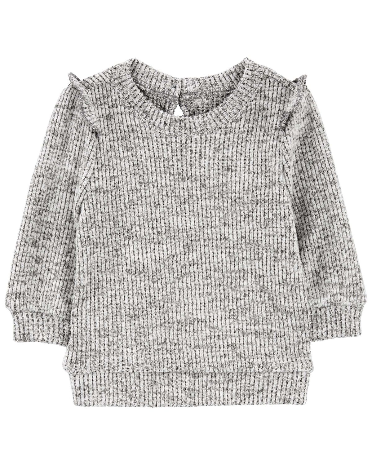 Heather Grey Baby Ribbed Knit Sweater | carters.com