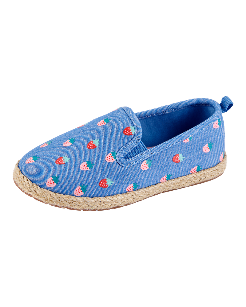 Toddler Strawberry Slip-On Casual Shoes - Blue, image 6 of 6 slides