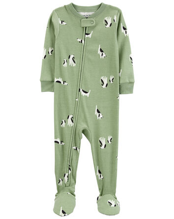 1-Piece Dog 100% Snug Fit Cotton Footie Pajamas, 