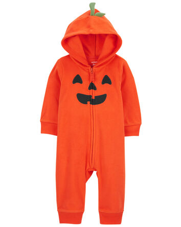 Baby Halloween Pumpkin Costume Hooded Jumpsuit, 