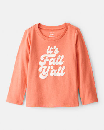 Toddler Girl It's Fall Y'all Long-Sleeve Graphic Tee - Orange, 