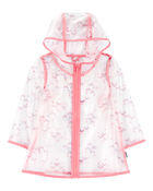 Toddler Rainbow Translucent Rain Jacket - Pink, image 1 of 2 slides